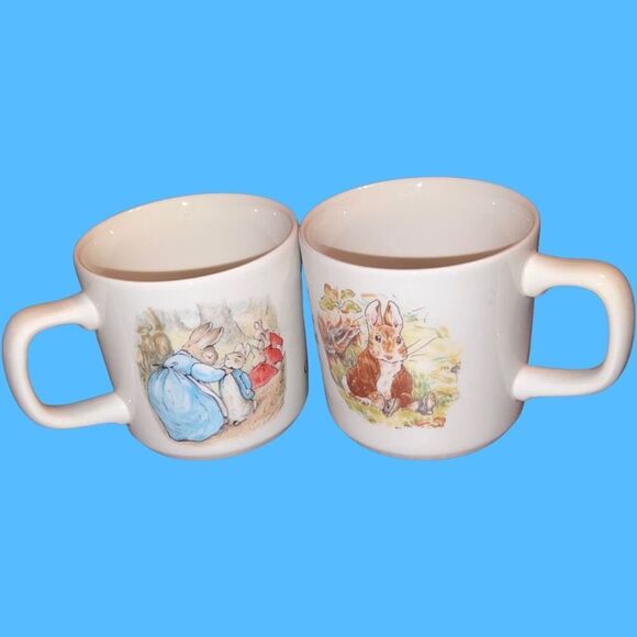 Vintage Frederick Warne & Co. Wedgewood 1993 PETER RABBIT & BENJAMIN BUNNY Cups - Picture 1 of 5